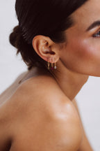 Mia essential chain earrings - 750‰ gold White diamond