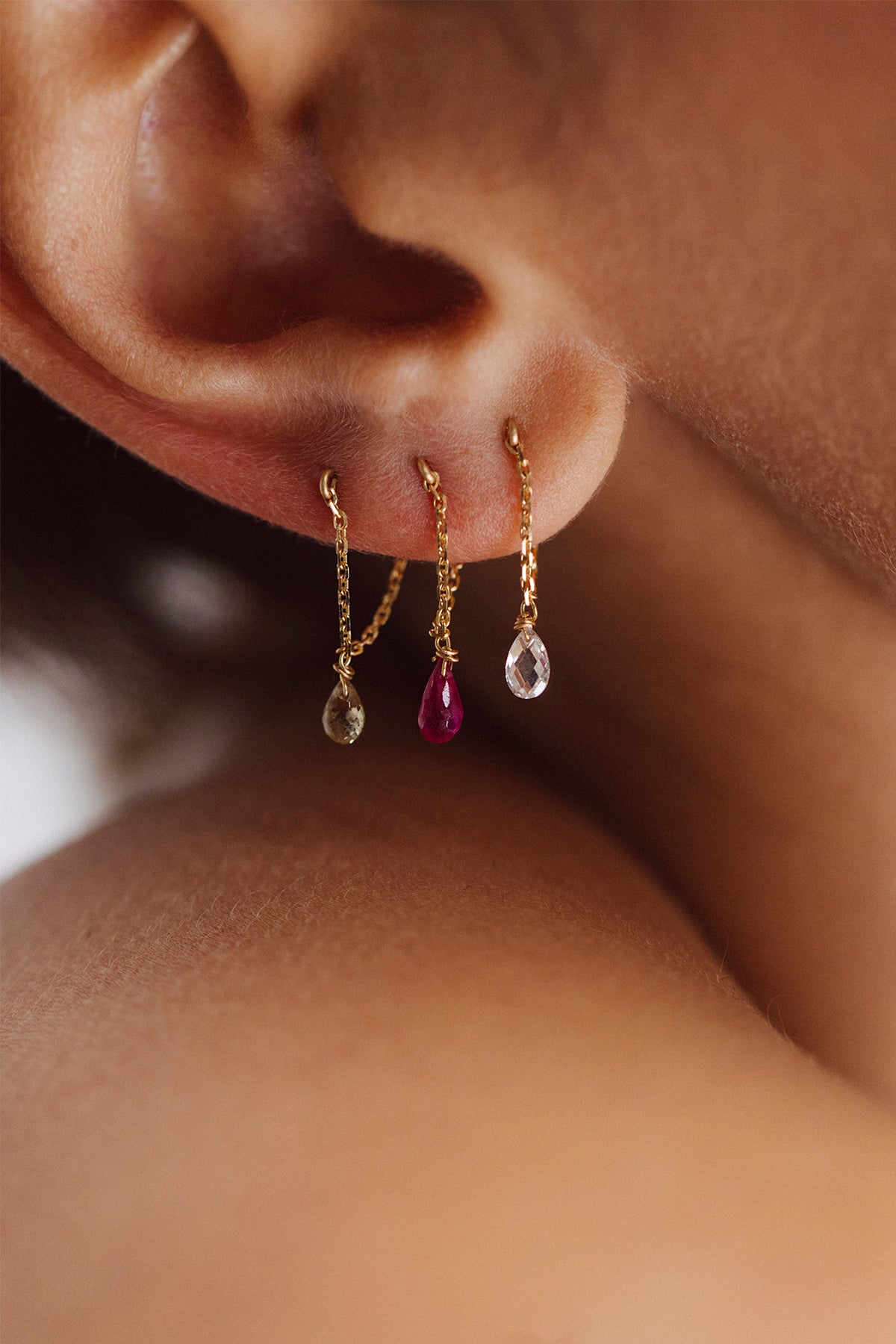 Mia Earring – 750‰ Gold – Orange Sapphire