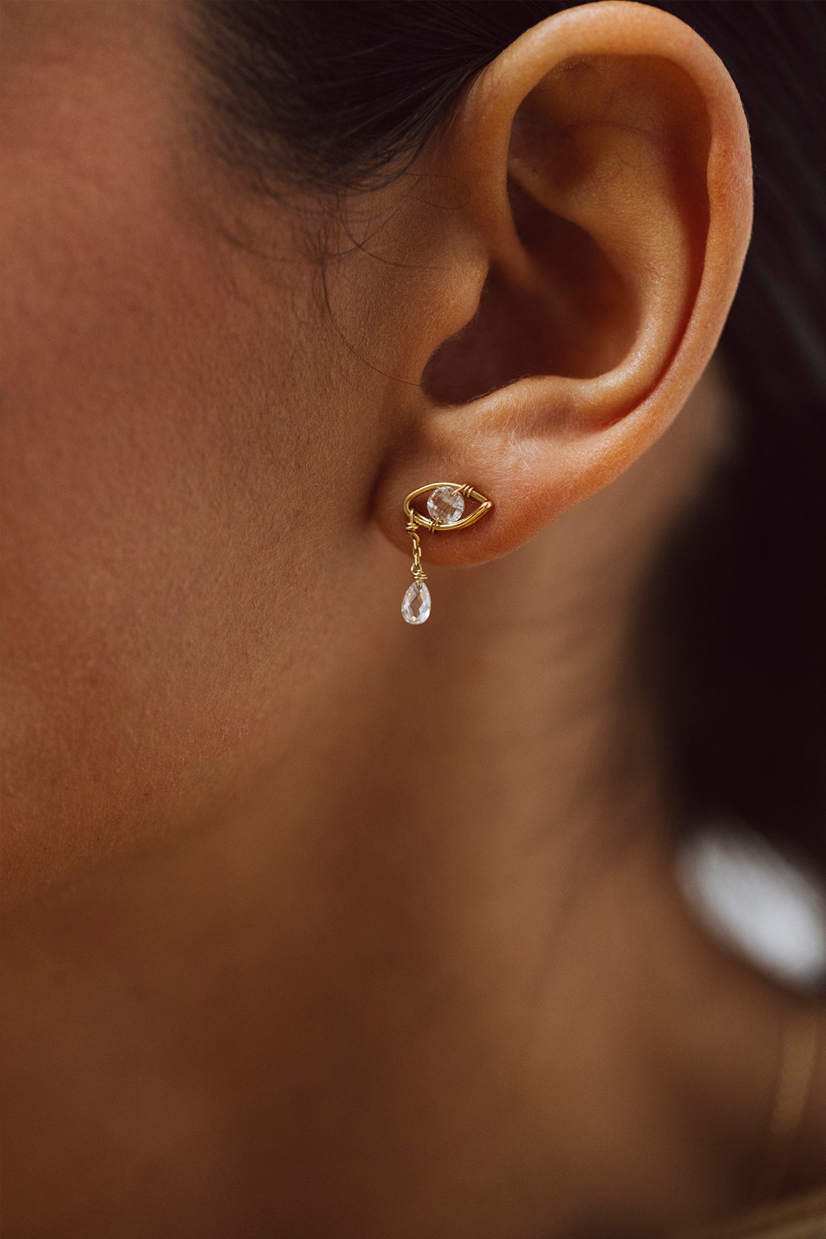 Climber pampille Kamsa - Or 750‰ Diamant blanc
