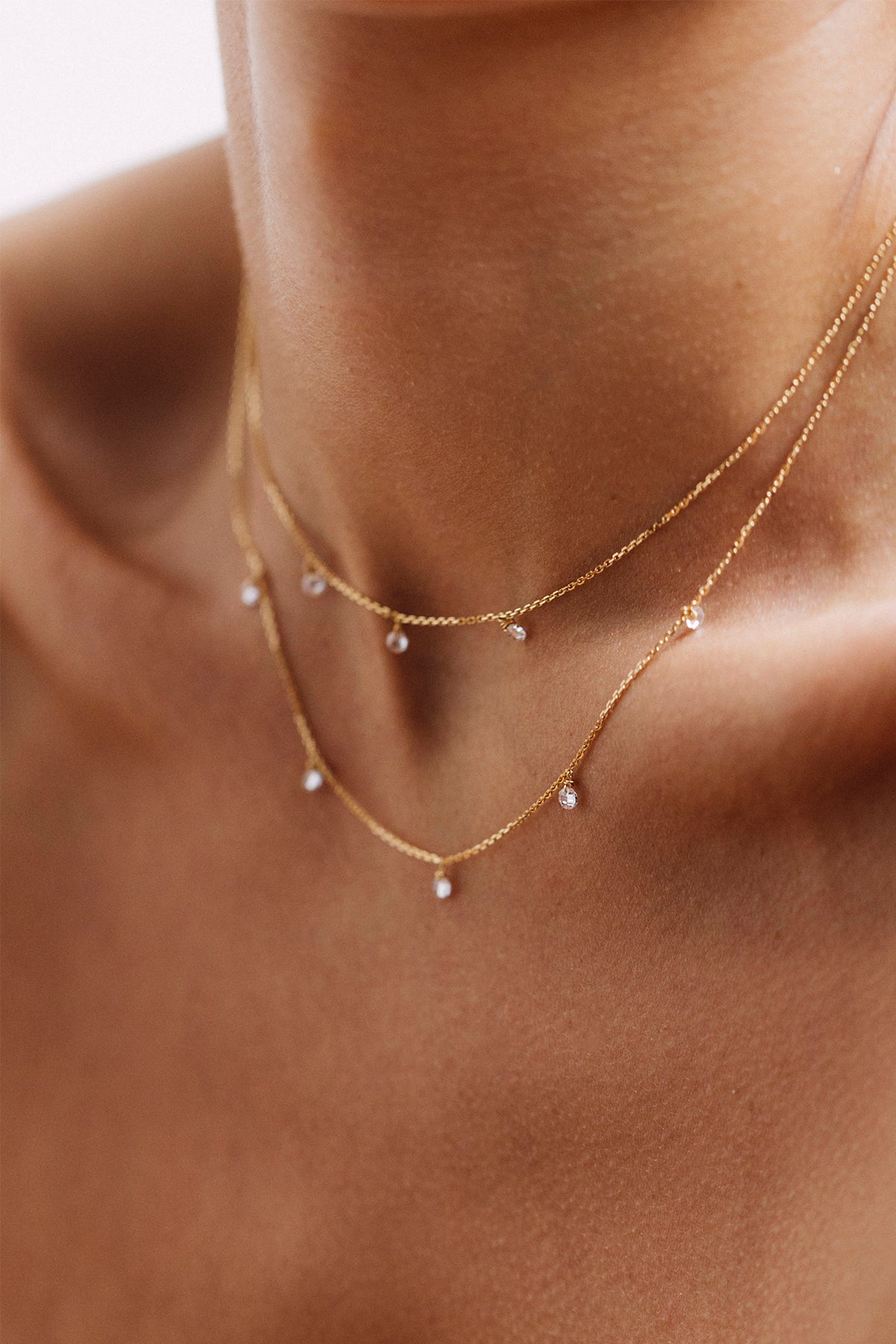 Sofia short tassel necklace - 750‰ gold White diamond
