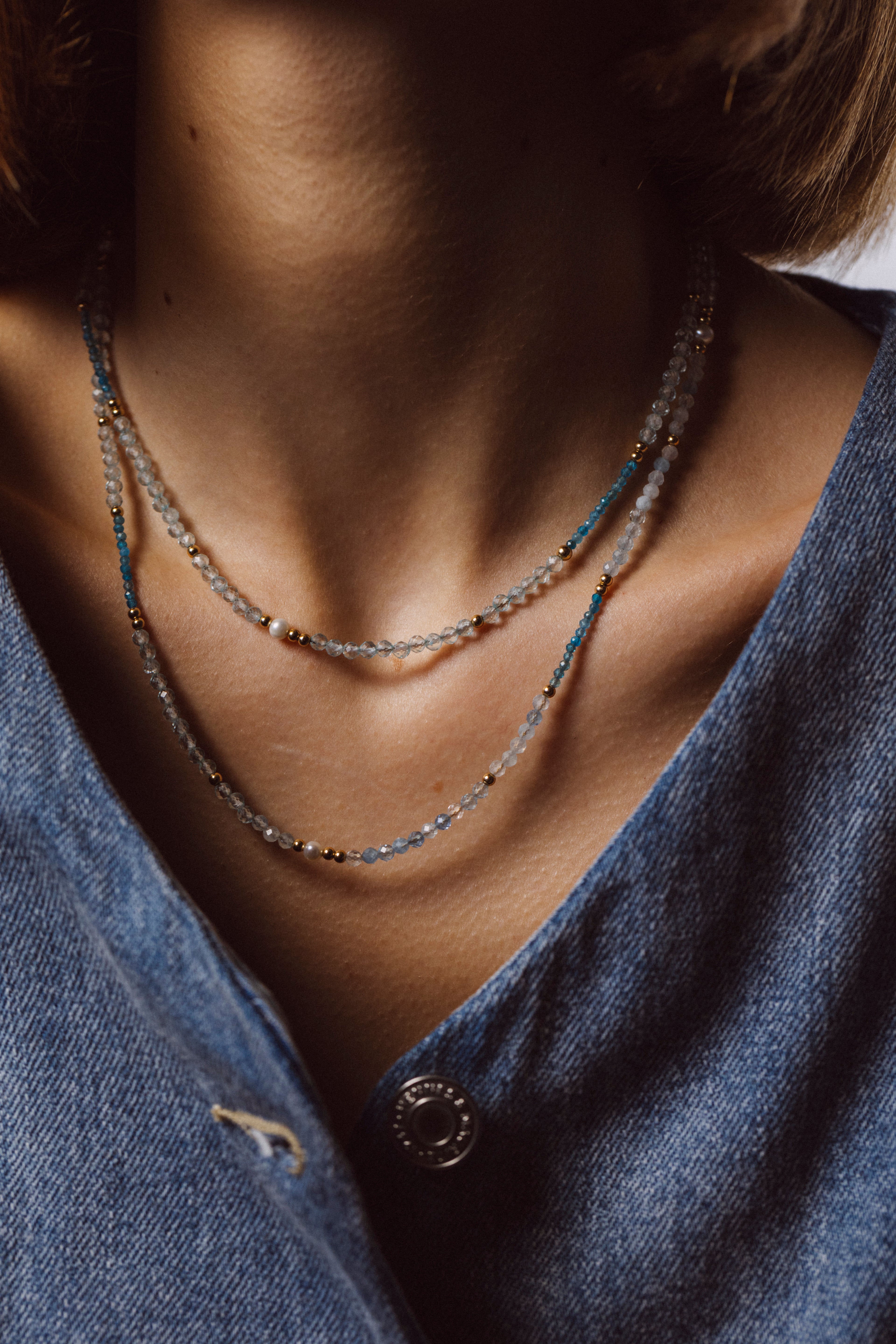 Collier Queen 80cm - Azur