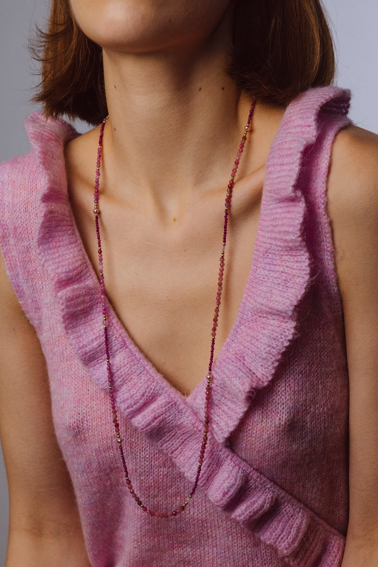Collier Queen 80cm - Grenadine
