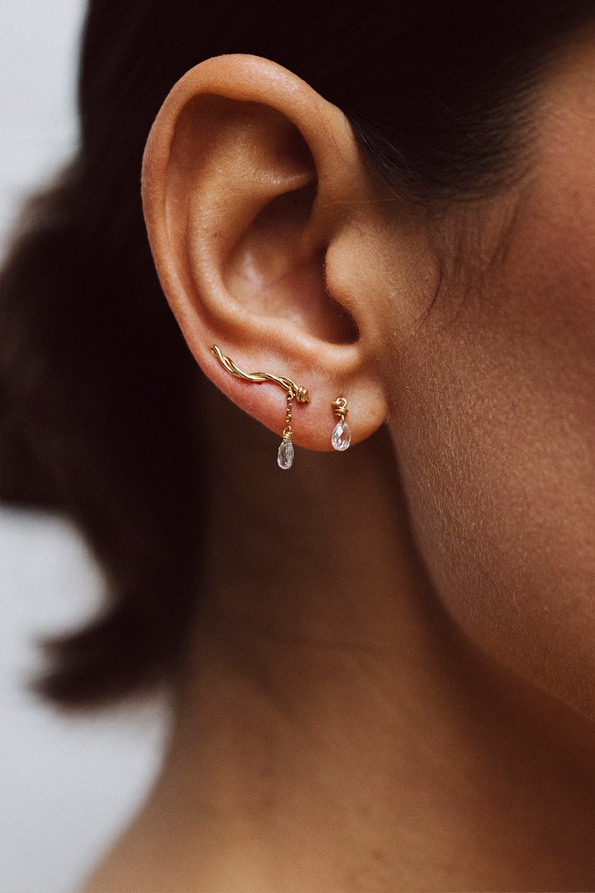 Puce pampille Mia - Or 750‰ Diamant blanc