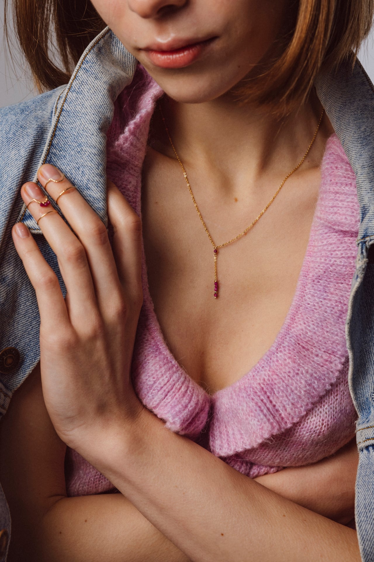 Collier long Théa - Rubis
