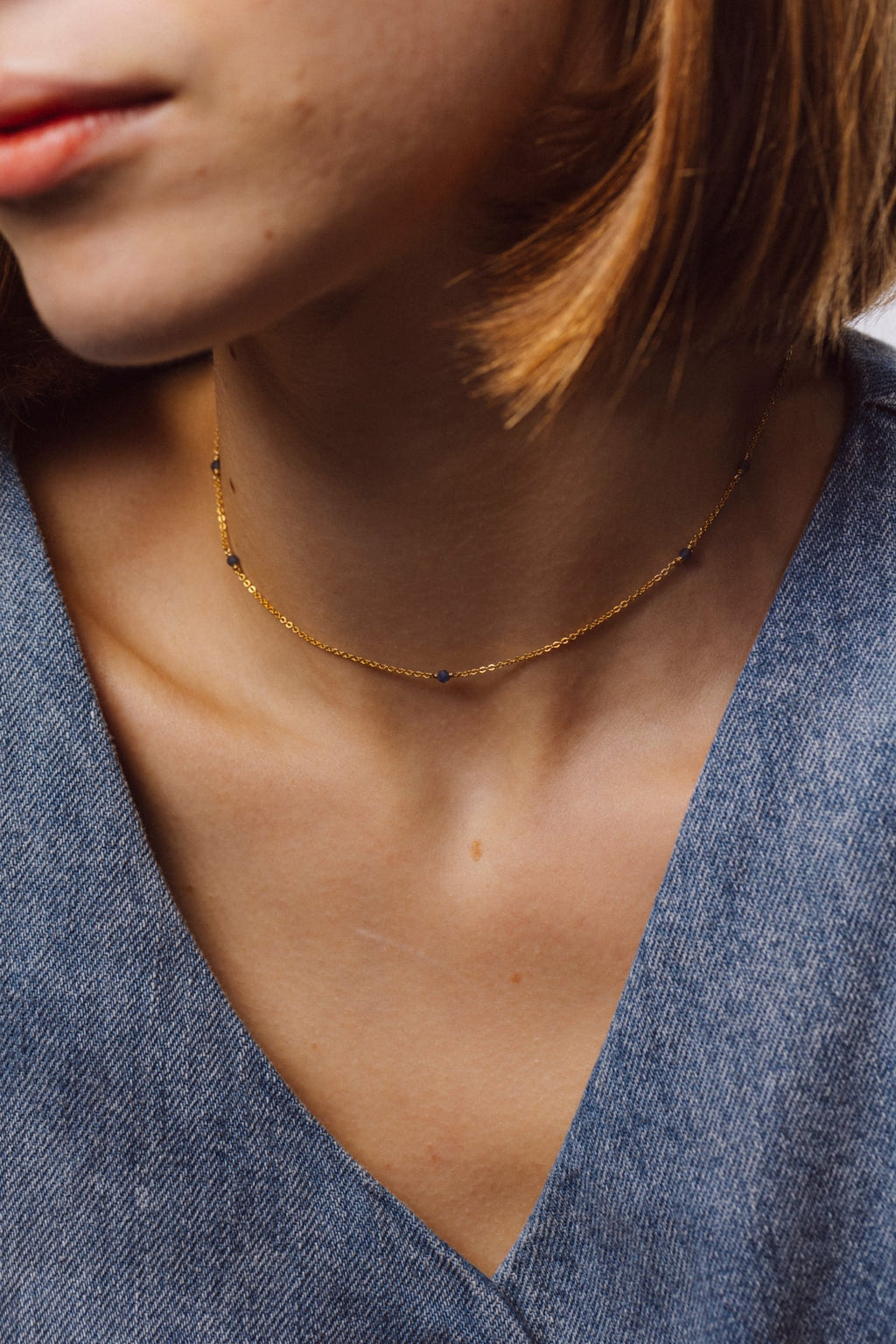 Bracelet-collier Satellite - Saphir