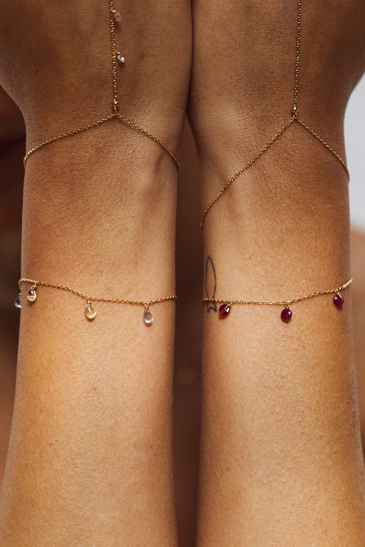 Sofia tassel chain bracelet - 750‰ Gold Sapphire