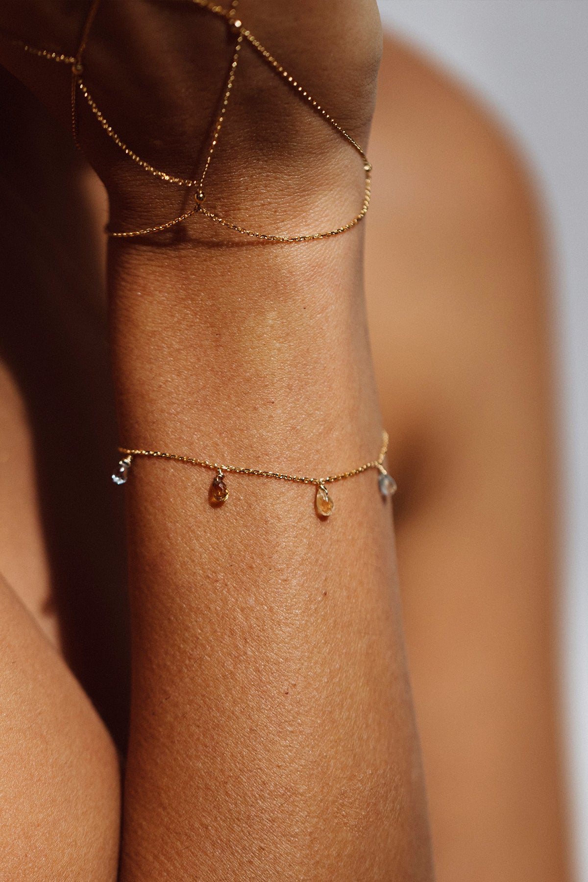 Sofia tassel chain bracelet - 750‰ Gold Sapphire
