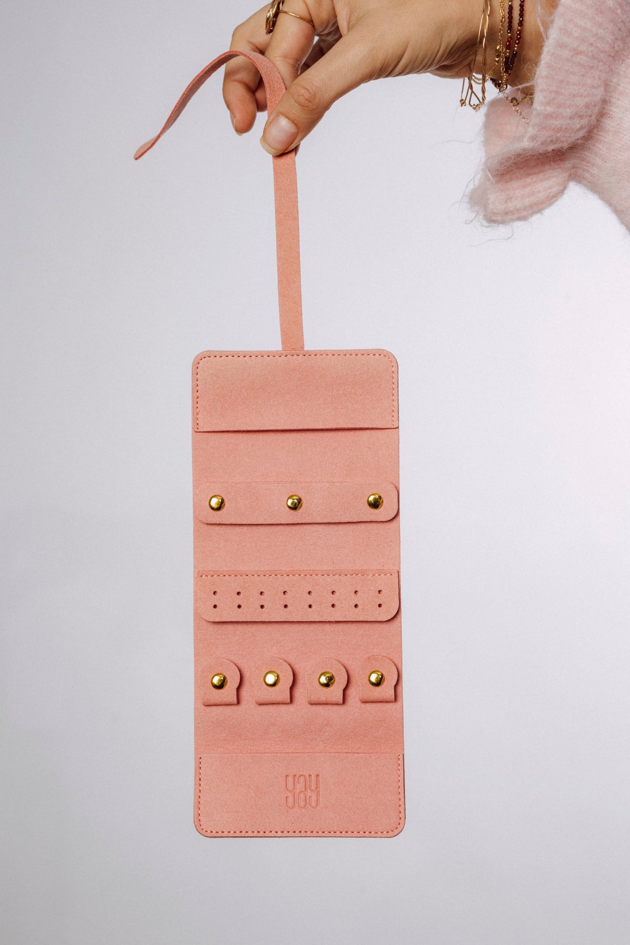 Pink jewelry organizer pouch