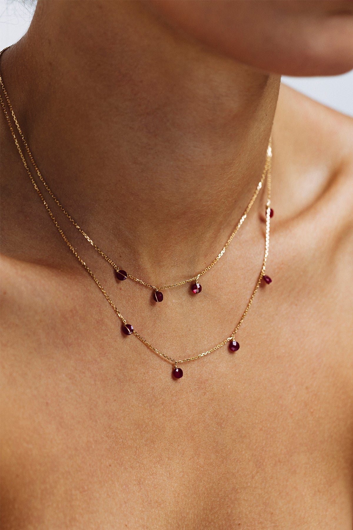 Sofia short tassel necklace - 750‰ Gold Ruby