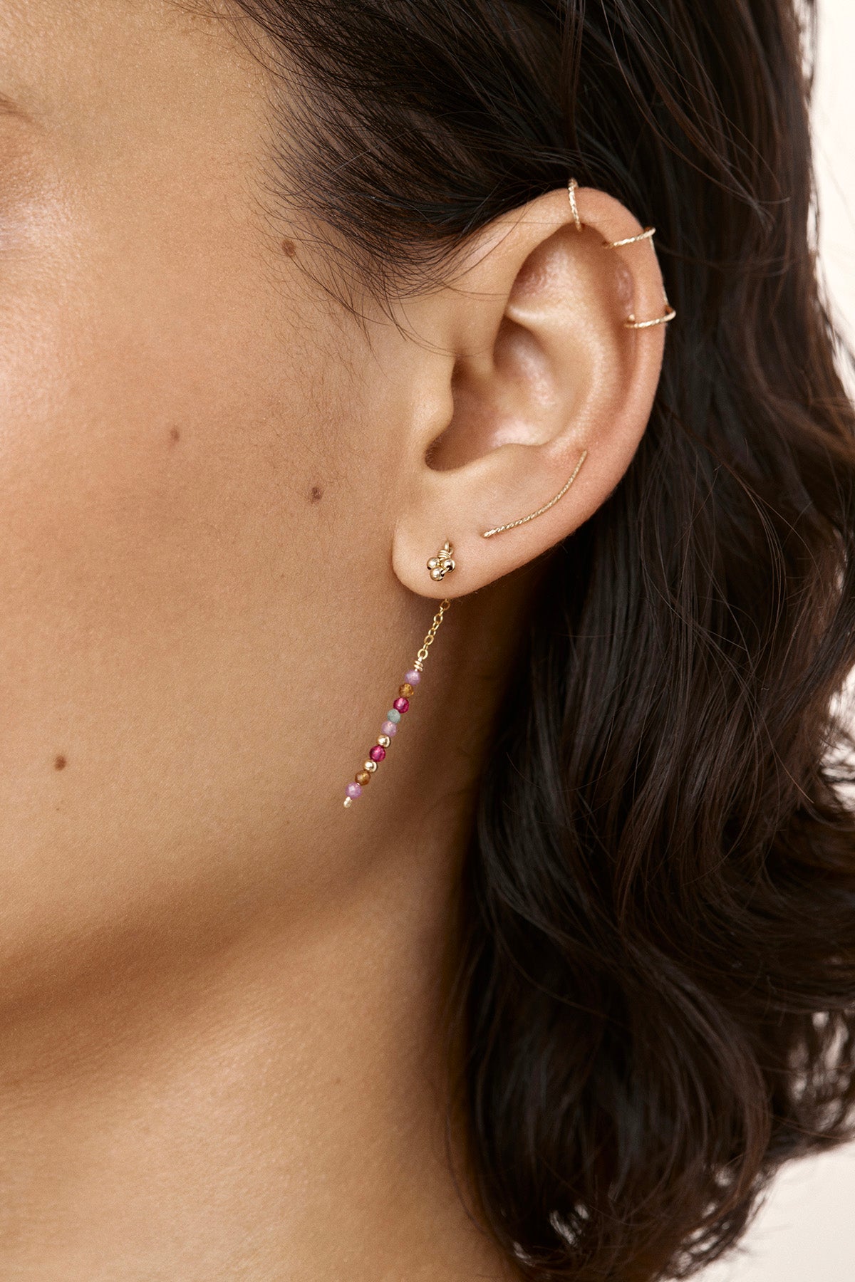 Faux piercing double anneau gold filled