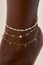 Chance ankle chain - Cultured pearls