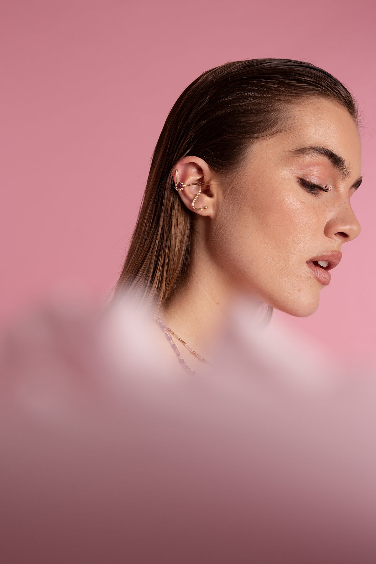 Bijou d'oreille Daisy - Rubis