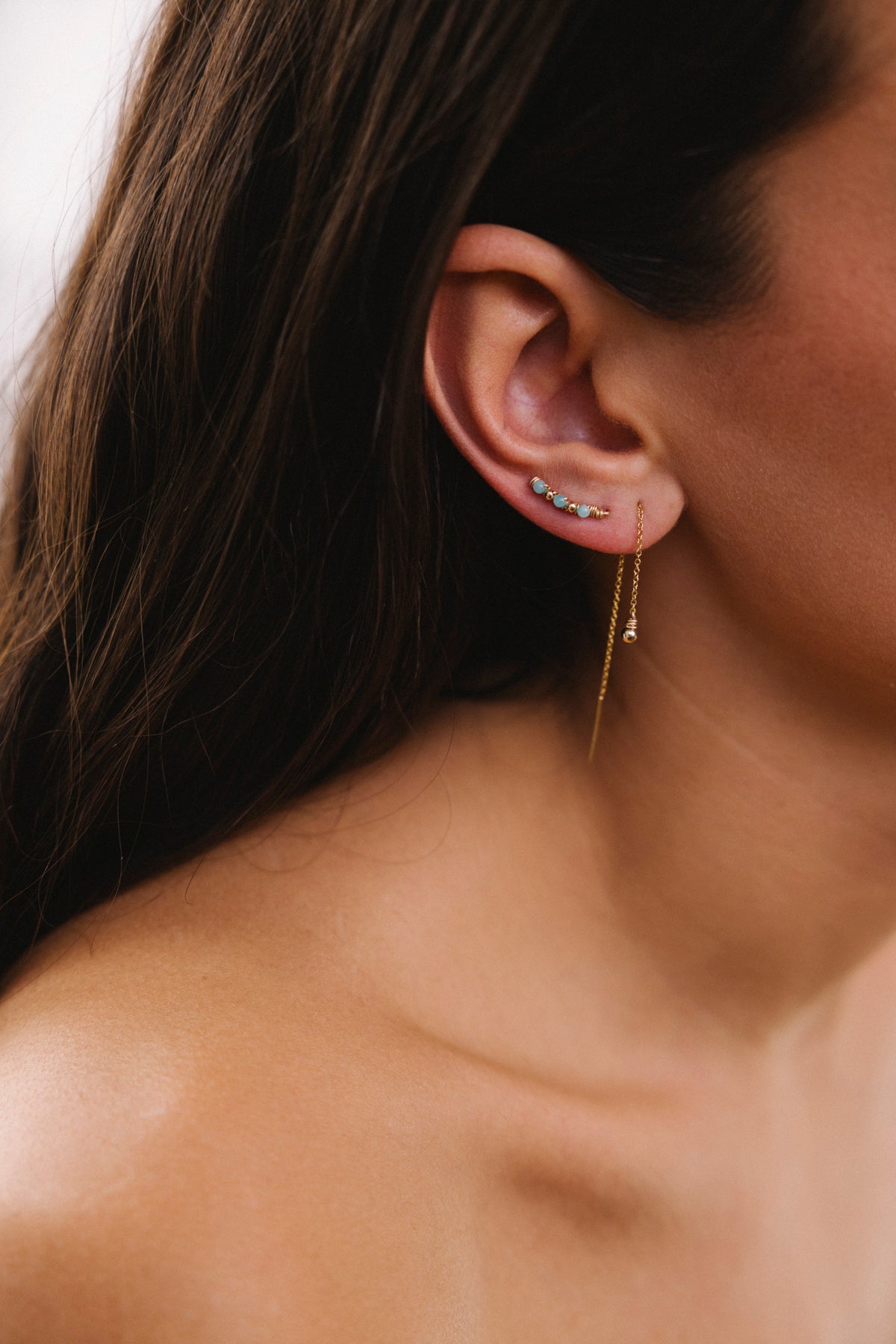 Bijou d'oreille Stella multi-positions perle