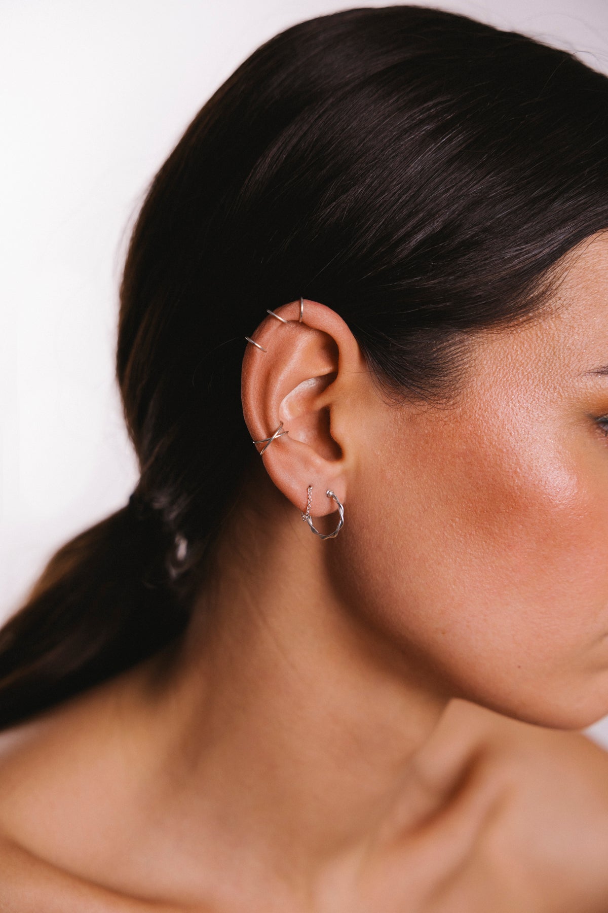 Boucles d'oreilles chaînette Essentiel - Argent