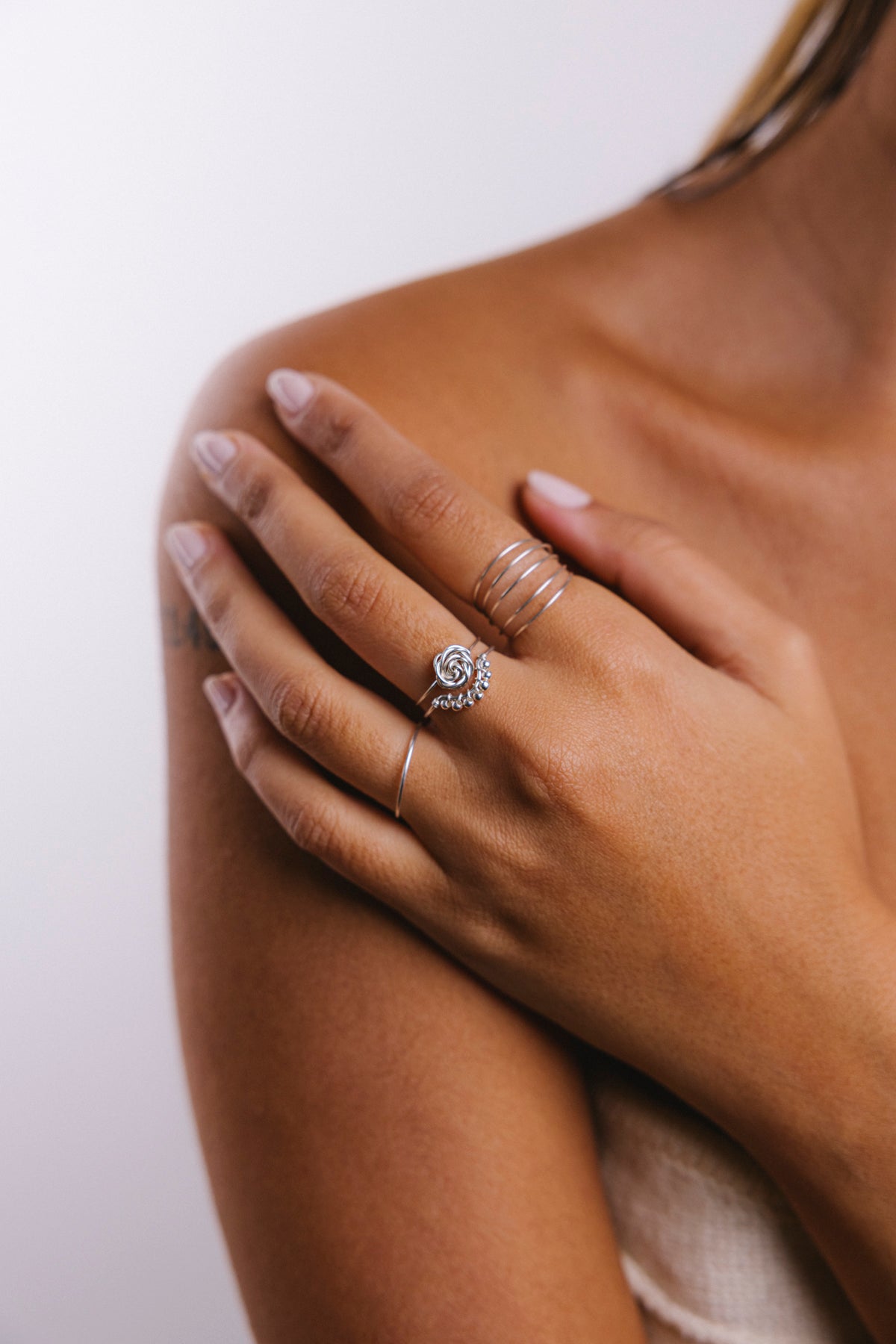 Half Moon Lace Ring - Silver