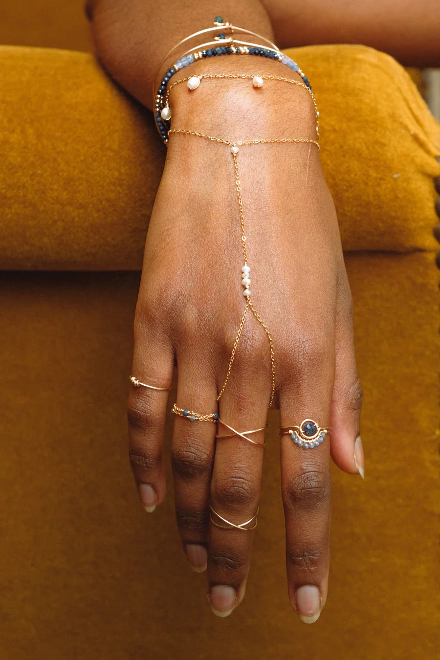 Satellite chain ring - Sapphire