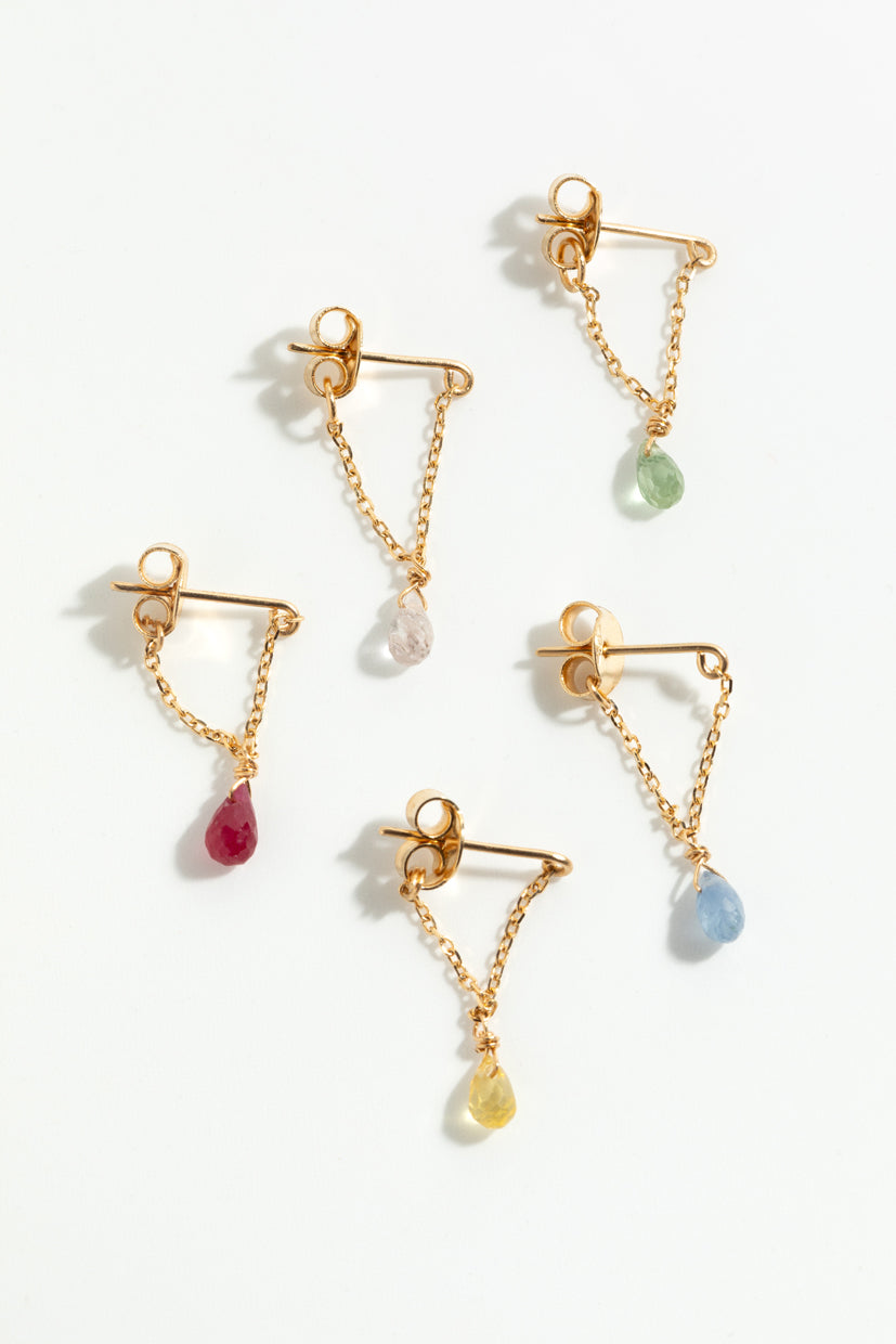 Boucle d'oreille Mia - Or 750‰ - Saphir blanc