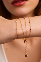Satellite Necklace-Bracelet - Ruby