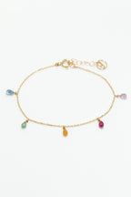Bracelet chaîne pampille Sofia - Or 750‰ Saphir