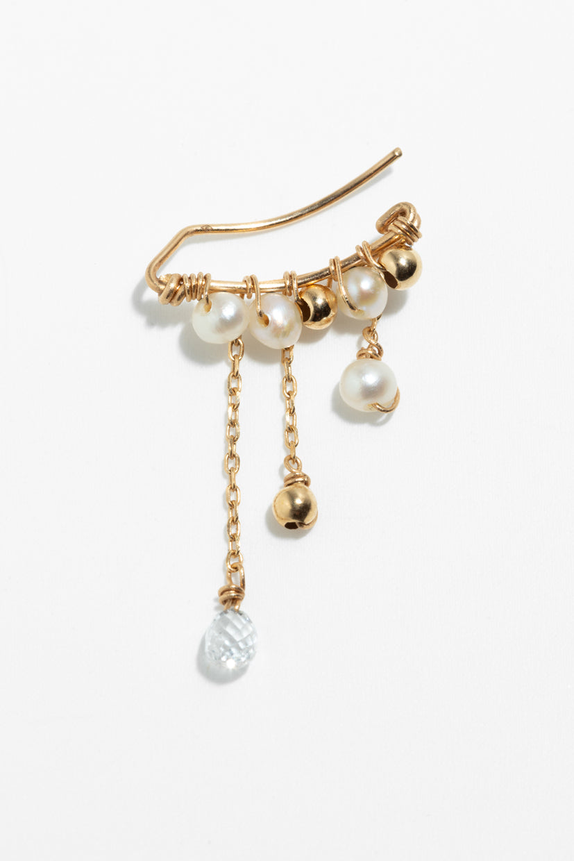 Climber Luna - Or 750‰ - Diamant blanc & perle de culture