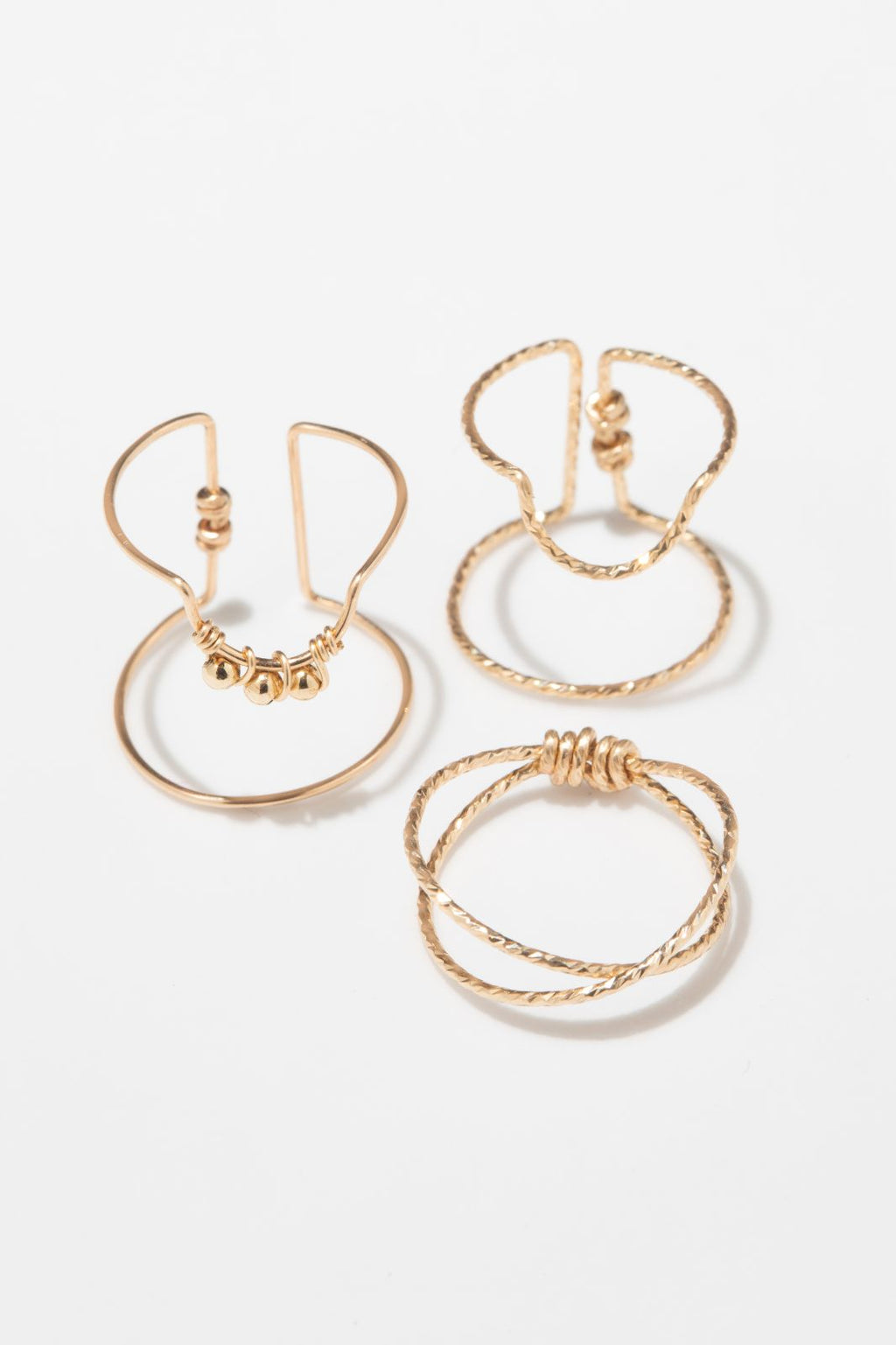 Coffret trois bagues d'ongle