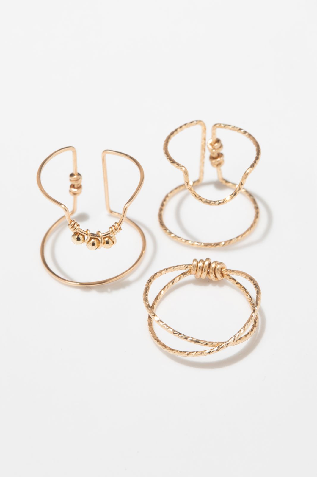 Coffret trois bagues d'ongle