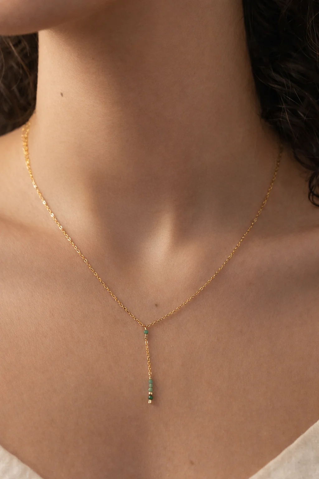 Collier long Théa - Émeraude