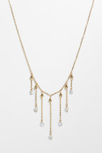 Luna Necklace - 18k Gold - White Diamond &amp; Cultured Pearl