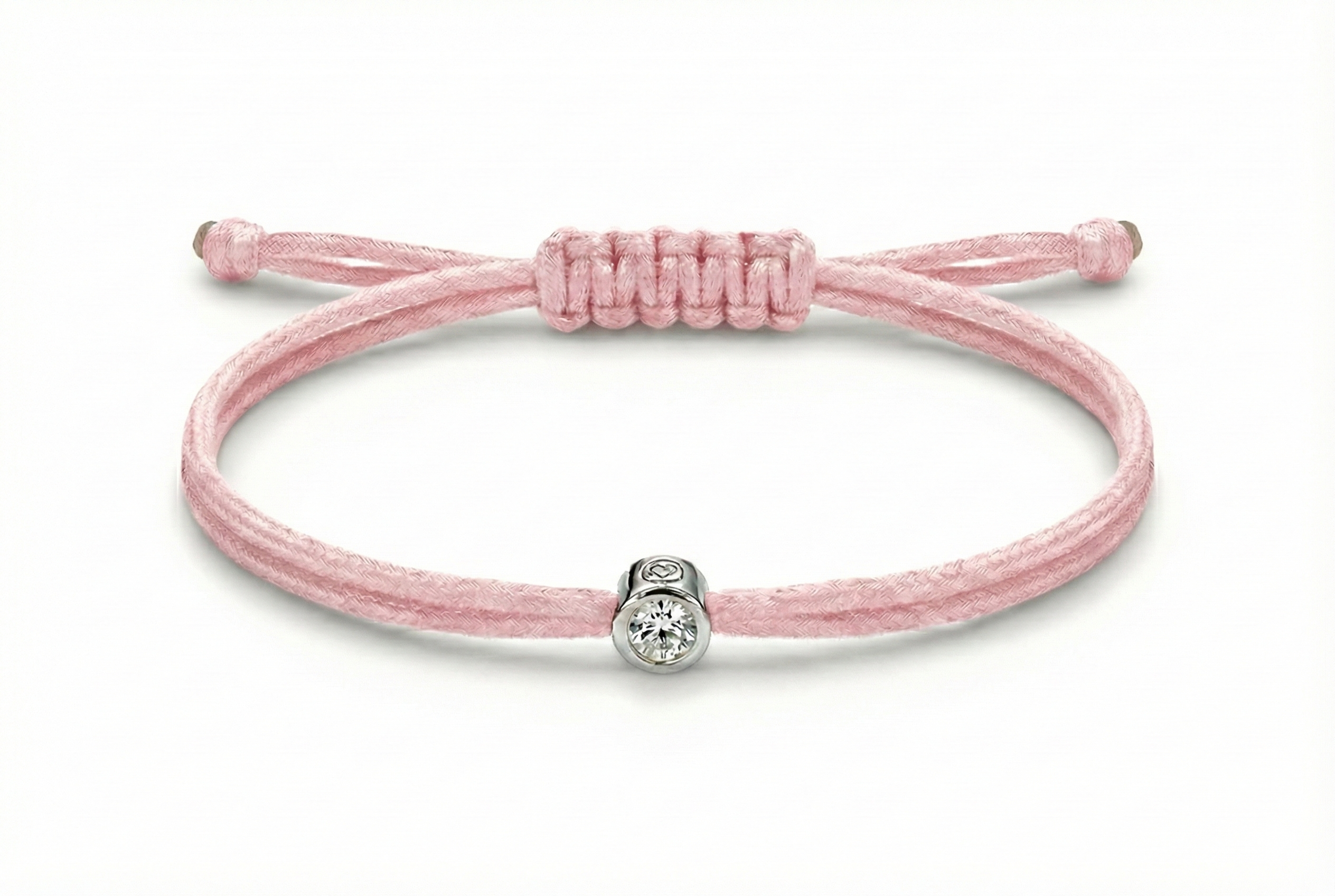 Bracelet Love Lab Cuty - Diamant blanc - Cordon Rose