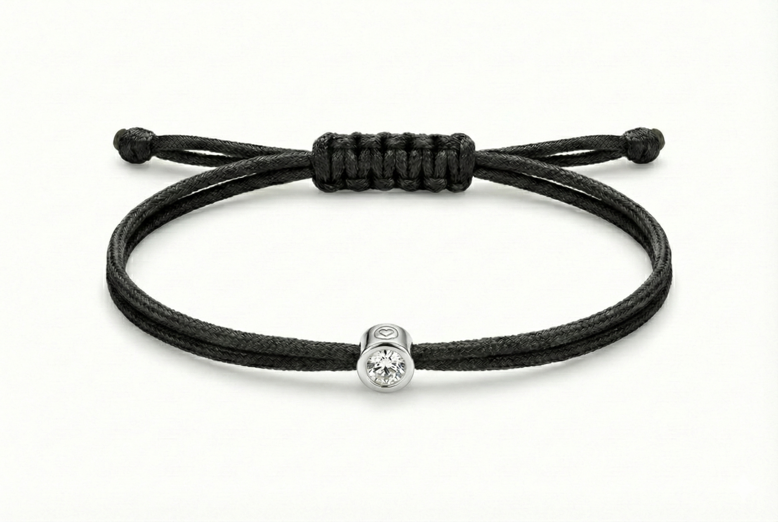 Bracelet Love Lab Cuty - Diamant blanc - Cordon Noir