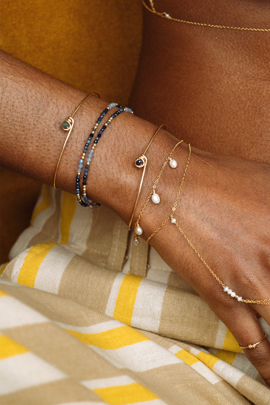 Collier-Bracelet double Queen - Azur