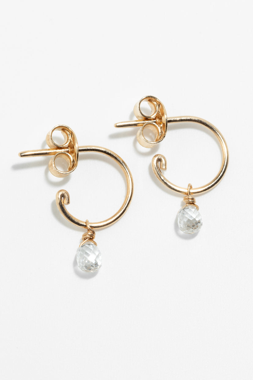 Sia Hoops – 750‰ Gold – White Diamond