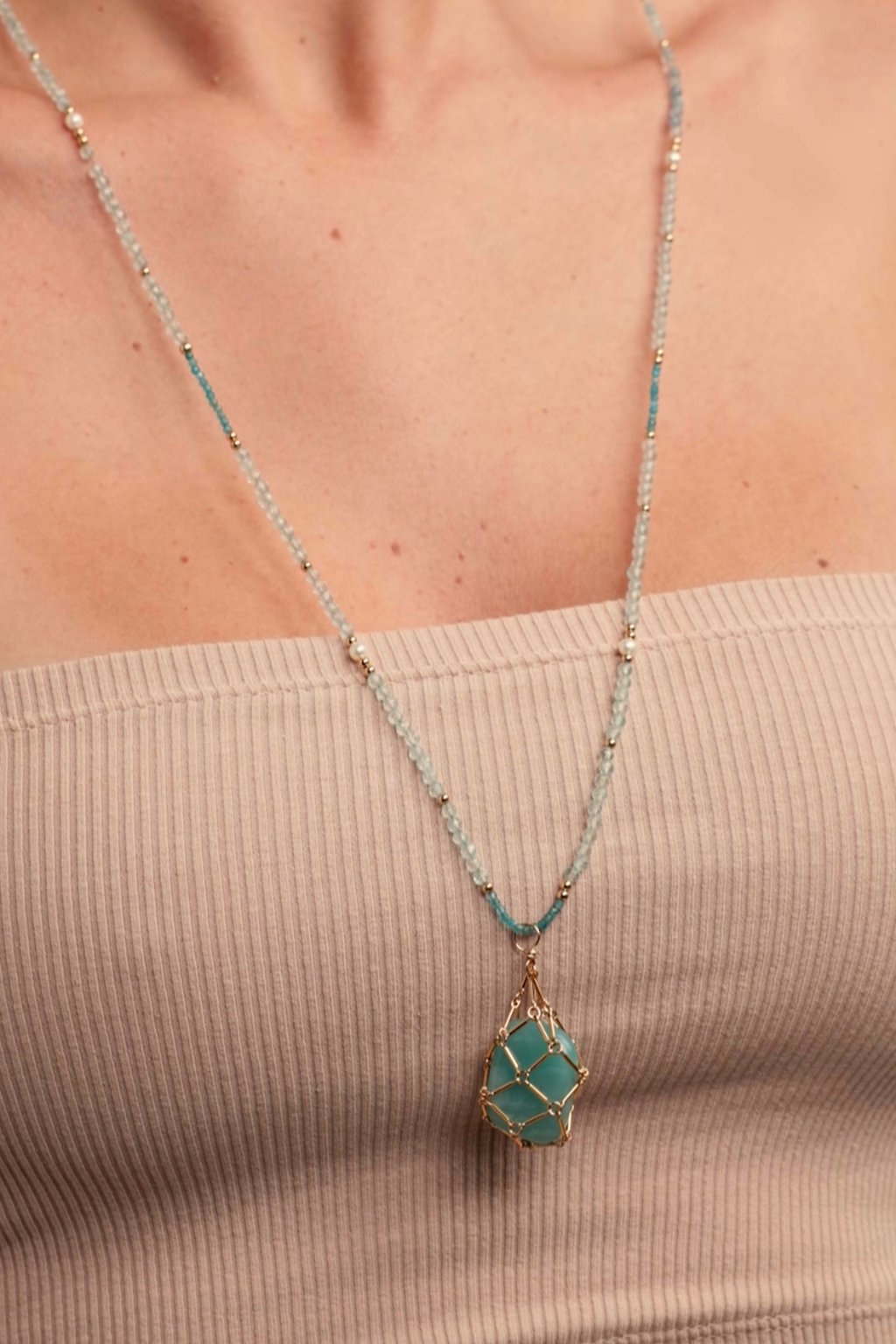Collier Queen 80cm - Azur