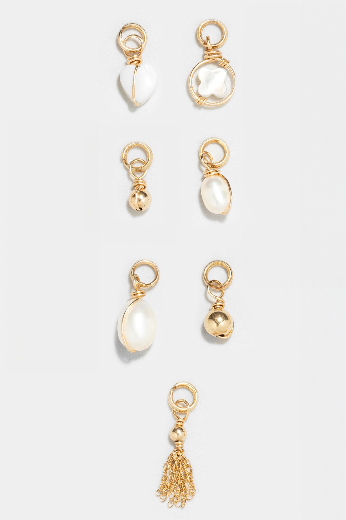 Mother-of-pearl heart charm pendant