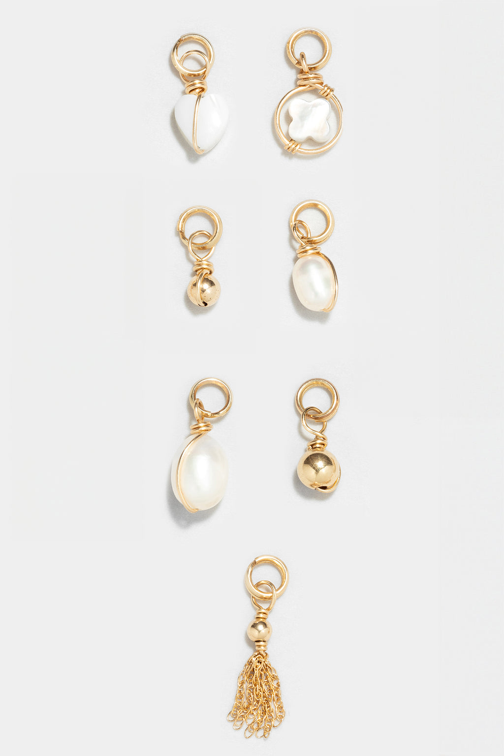 Gold pompom charm pendant