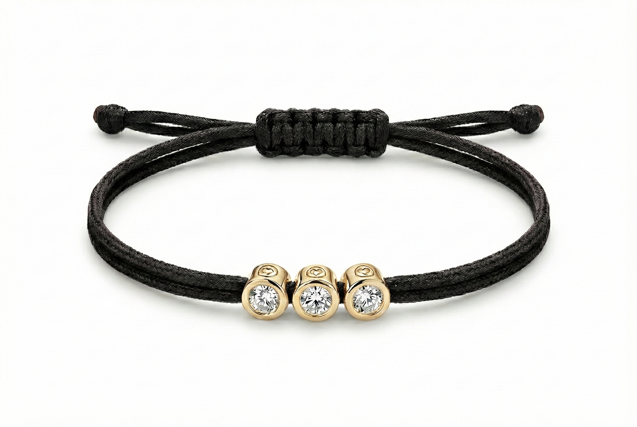 Bracelet Love Lab Triply - Diamant blanc - Cordon Noir