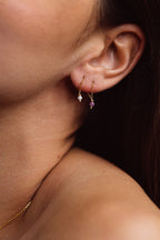 Boucles d'oreilles chaînette Anna - Rubis