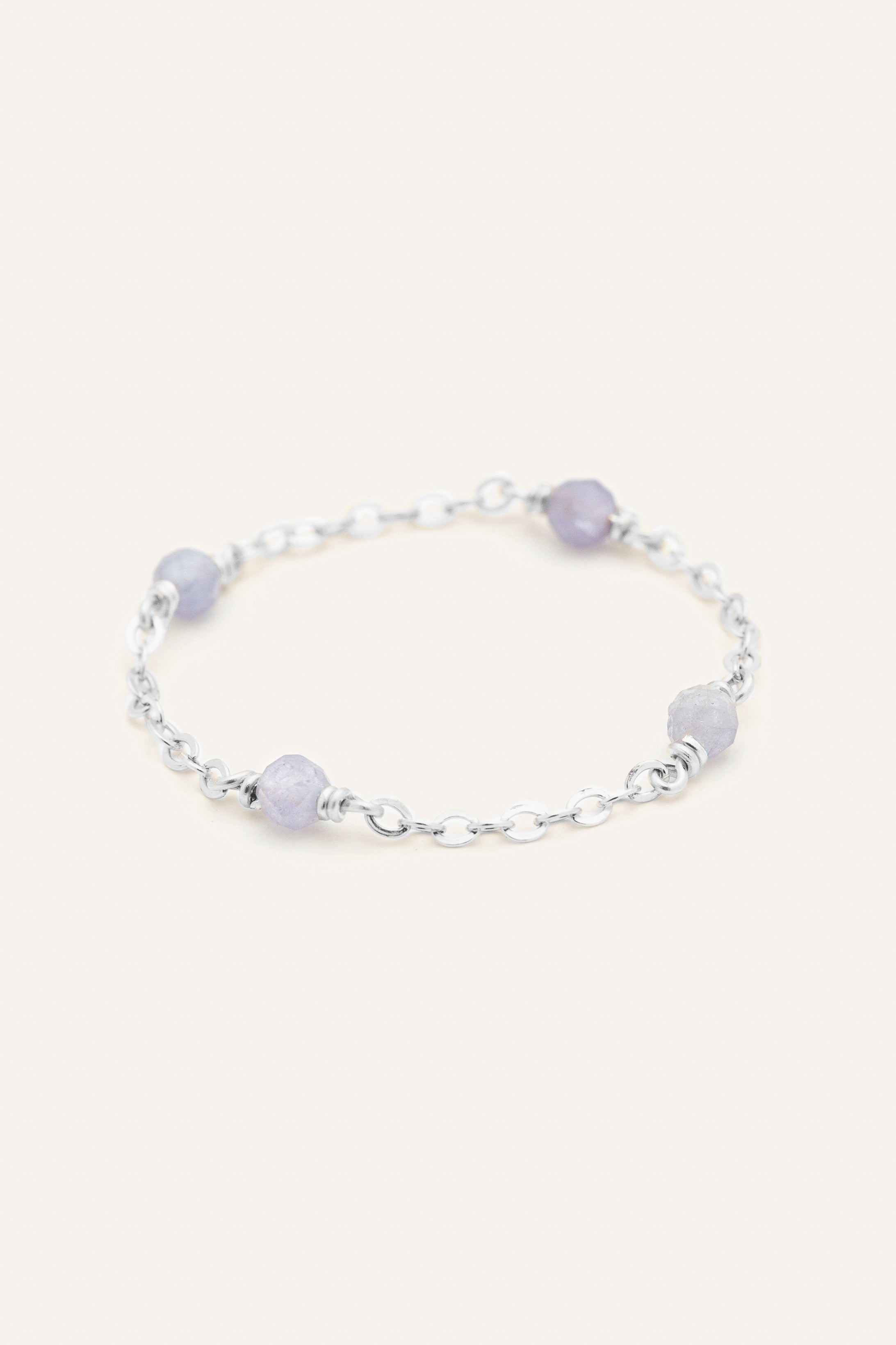Bague chaînette Satellite - Tanzanite - Argent