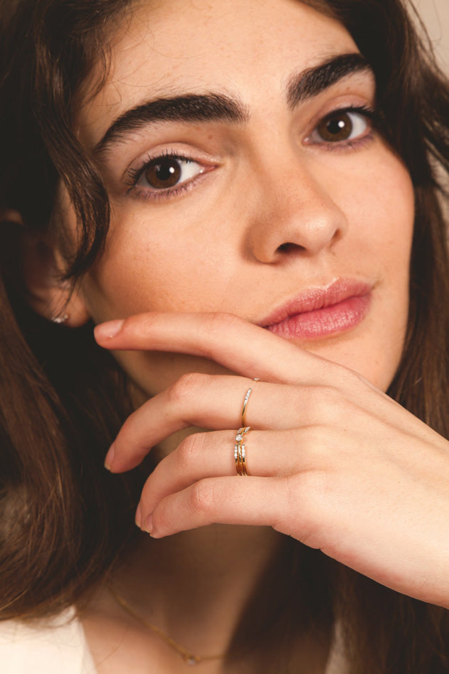 Bague solitaire en or et diamant