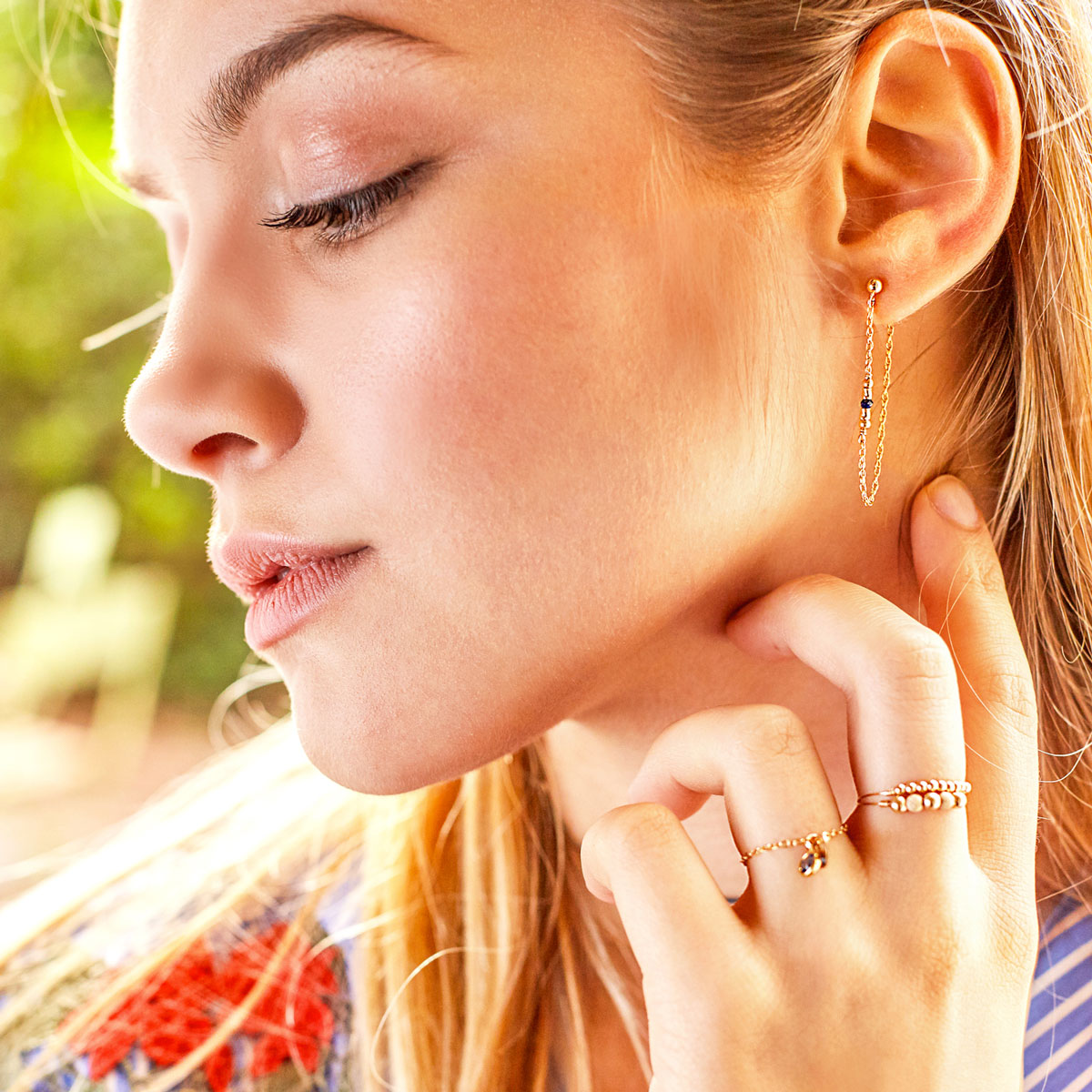 Sultane chain ring - mini swarovski crystal