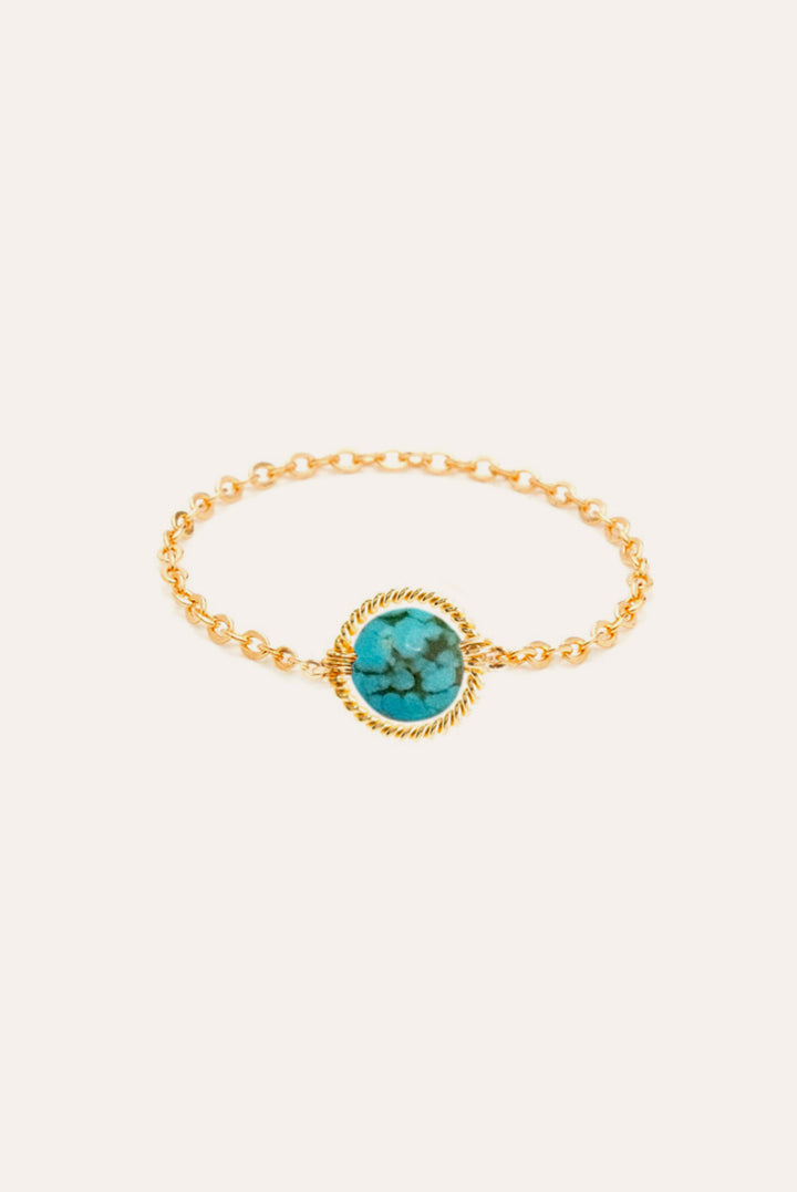 Bague chaînette Swan turquoise