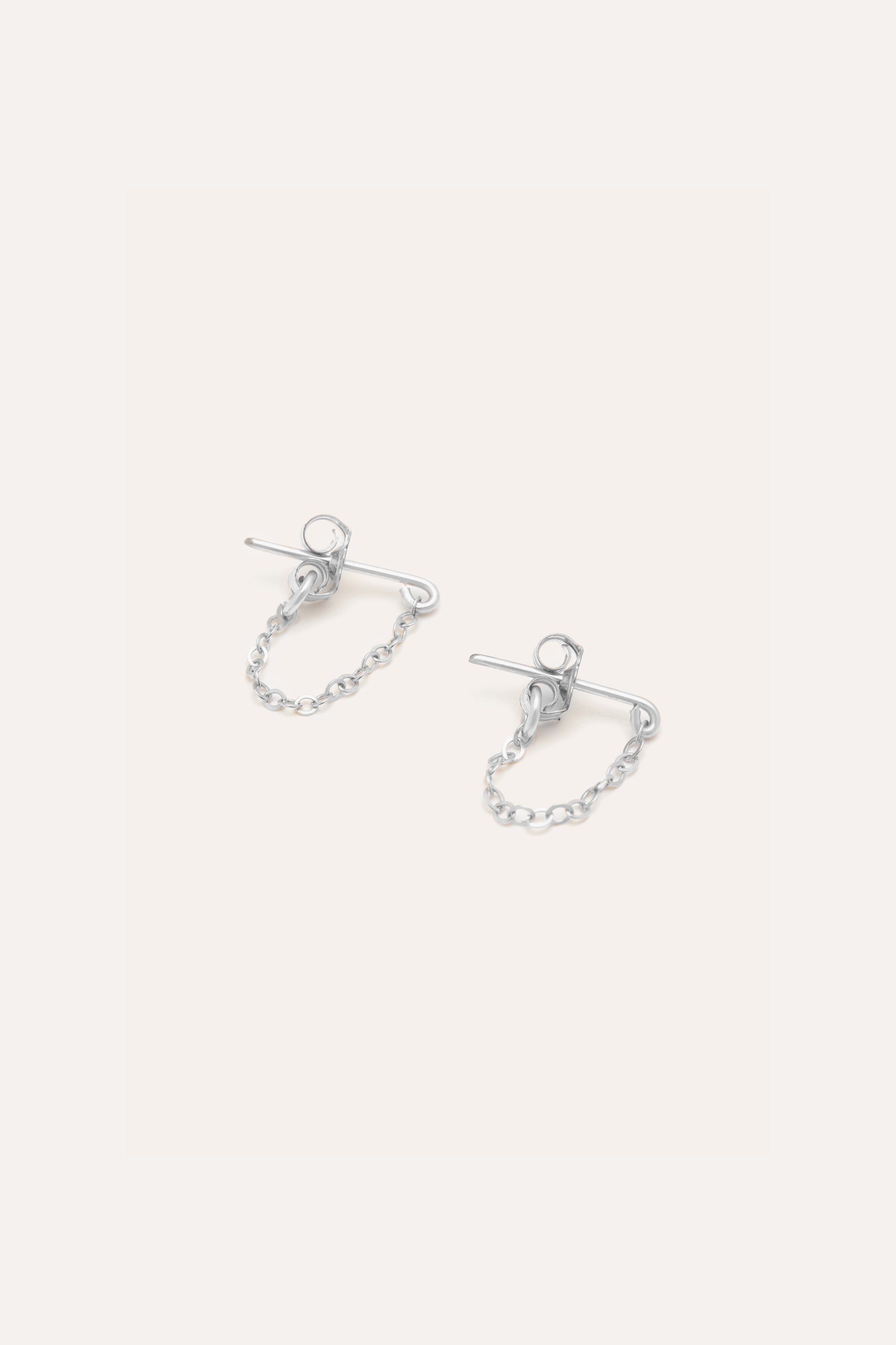 Boucles d'oreilles chaînette Essentiel - Argent