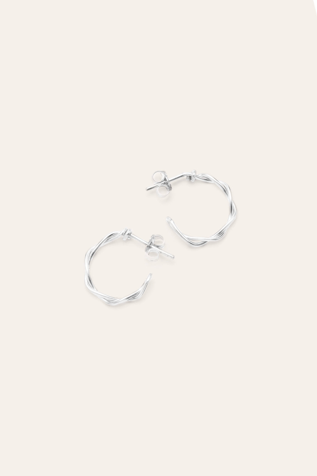 Mini créoles Torsade - Argent