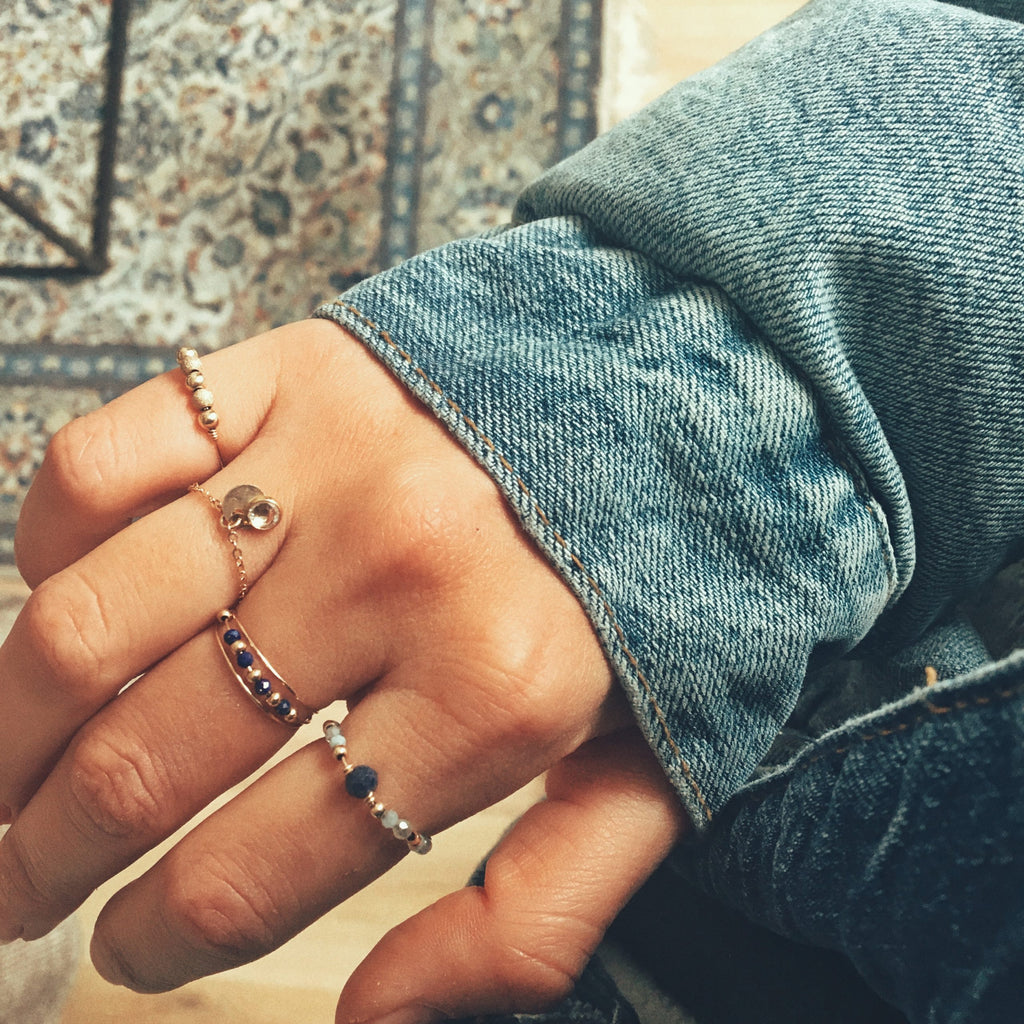 Sultane chain ring - mini swarovski crystal