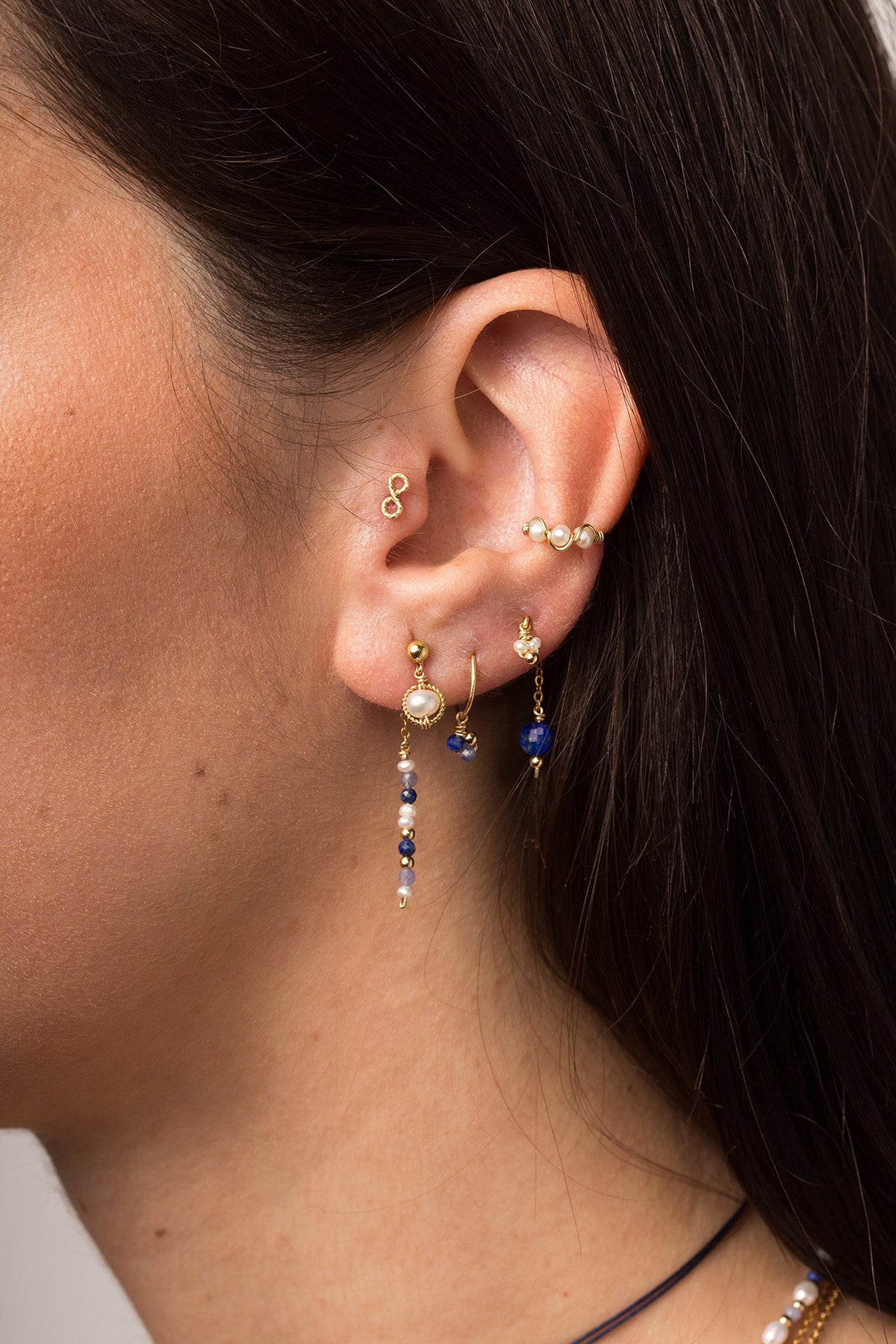 Faux piercing Vague - Perles de culture