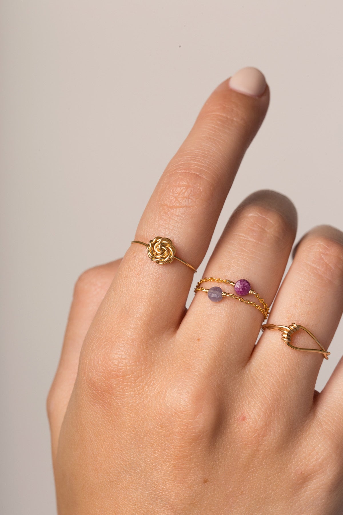 Stella chain ring - Ruby