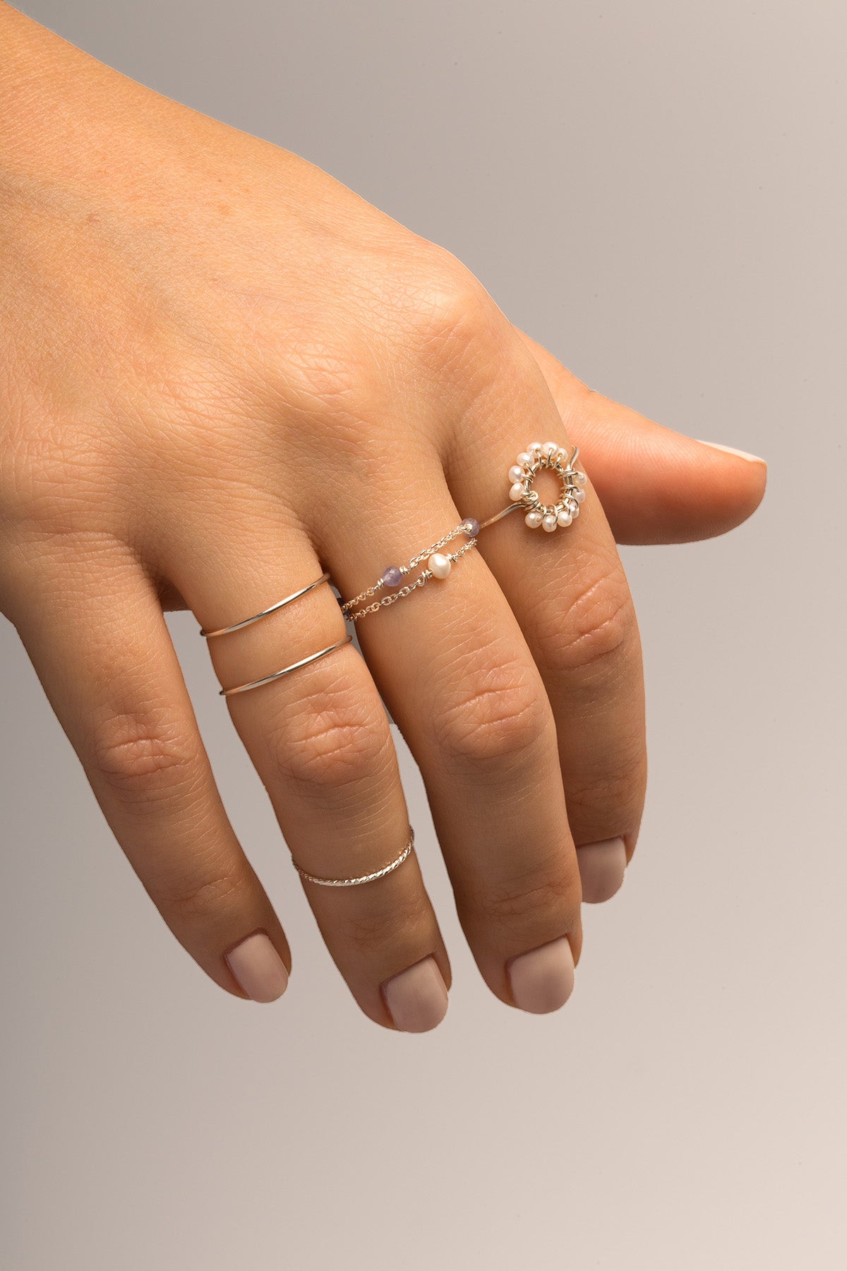 Bague Essentiel double - Argent