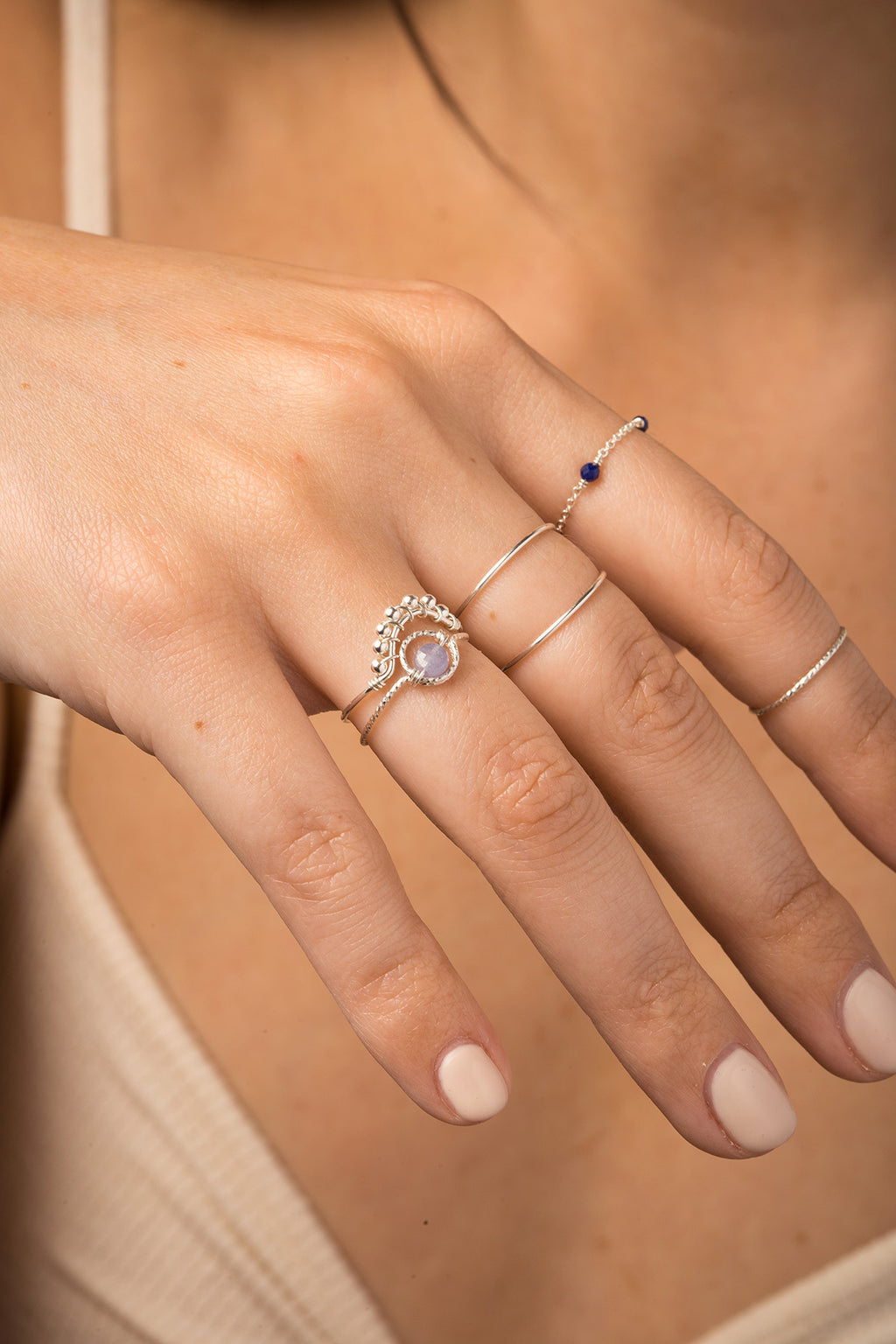 Essentiel double ring - Silver