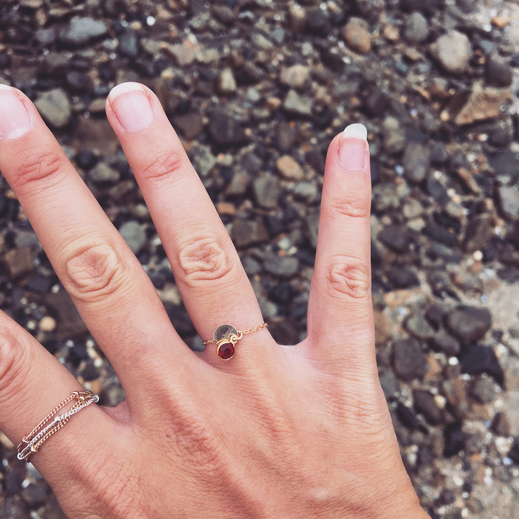 Sultane chain ring - mini swarovski crystal