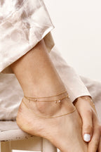 Triple ankle chain - Envolée de perles